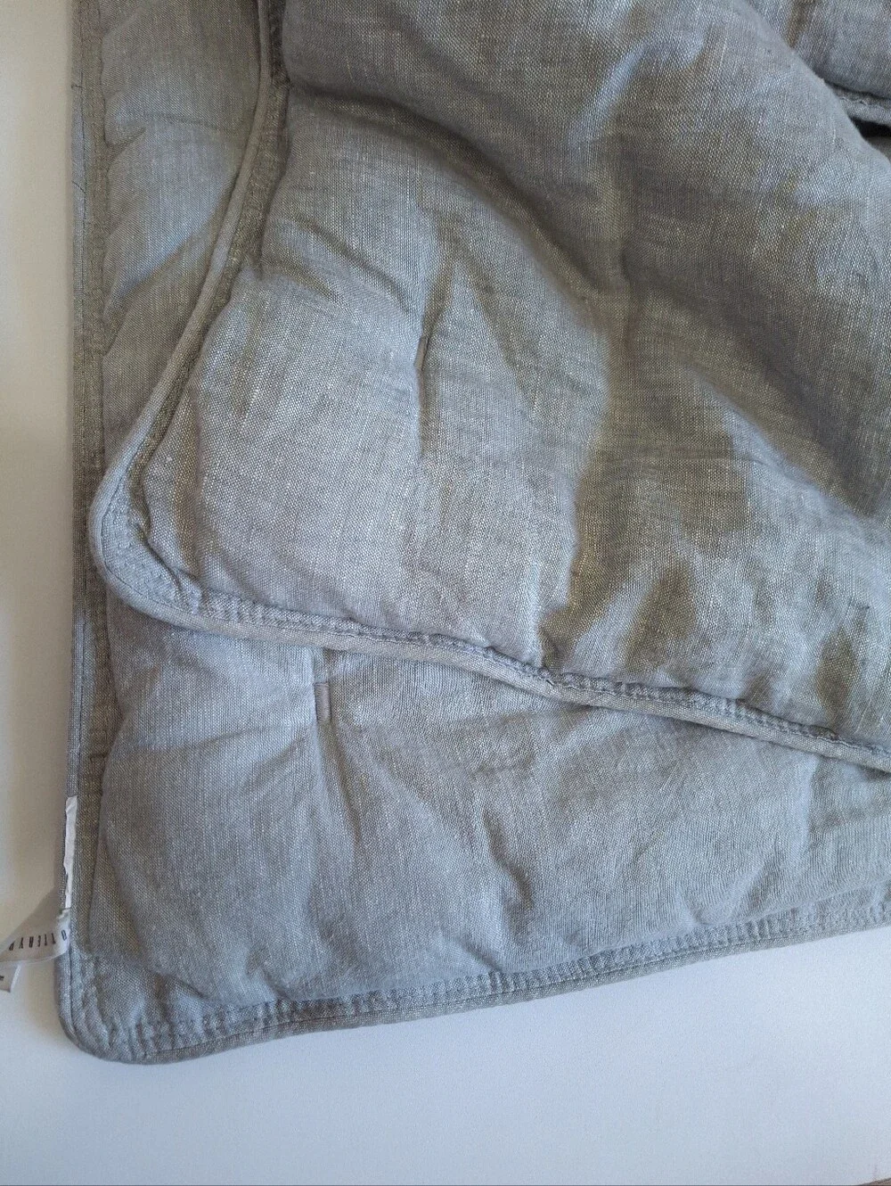 Pottery Barn Belgian Flax Linen Tufted Comforter Queen Size